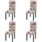 vidaXL Sillas de comedor 4 unidades tela multicolor vidaXL Sillas de comedor 4 unidades tela multicolor