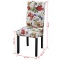 vidaXL Sillas de comedor 4 unidades tela multicolor vidaXL Sillas de comedor 4 unidades tela multicolor