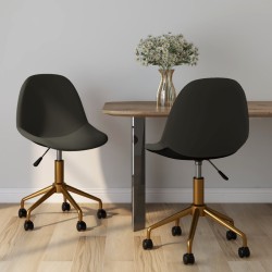 vidaXL Sillas de comedor giratorias 2 unidades terciopelo gris oscuro