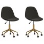 vidaXL Sillas de comedor giratorias 2 unidades terciopelo gris oscuro