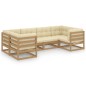 vidaXL Set de muebles de jardín 6 pzs cojines madera pino marrón miel vidaXL Set de muebles de jardín 6 pzs cojines madera pino marrón miel