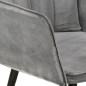 vidaXL Sillón orejero con reposapiés lona gris vintage vidaXL Sillón orejero con reposapiés lona gris vintage