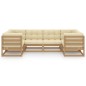 vidaXL Set de muebles de jardín 6 pzs cojines madera pino marrón miel vidaXL Set de muebles de jardín 6 pzs cojines madera pino marrón miel