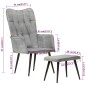 vidaXL Sillón orejero con reposapiés lona gris vintage vidaXL Sillón orejero con reposapiés lona gris vintage