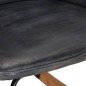 vidaXL Mecedora de cuero auténtico gris vidaXL Mecedora de cuero auténtico gris