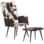 vidaXL Sillón orejero con reposapiés cuero auténtico negro vidaXL Sillón orejero con reposapiés cuero auténtico negro