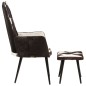 vidaXL Sillón orejero con reposapiés cuero auténtico negro vidaXL Sillón orejero con reposapiés cuero auténtico negro