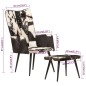 vidaXL Sillón orejero con reposapiés cuero auténtico negro vidaXL Sillón orejero con reposapiés cuero auténtico negro