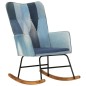 vidaXL Mecedora de lona patchwork azul vaquero vidaXL Mecedora de lona patchwork azul vaquero