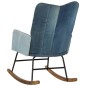 vidaXL Mecedora de lona patchwork azul vaquero vidaXL Mecedora de lona patchwork azul vaquero