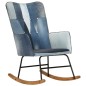 vidaXL Mecedora de lona patchwork azul vaquero vidaXL Mecedora de lona patchwork azul vaquero