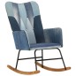vidaXL Mecedora de lona patchwork azul vaquero vidaXL Mecedora de lona patchwork azul vaquero