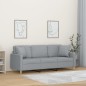 vidaXL Sofá de 3 plazas con cojines tela gris claro 180 cm vidaXL Sofá de 3 plazas con cojines tela gris claro 180 cm