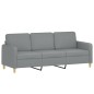 vidaXL Sofá de 3 plazas con cojines tela gris claro 180 cm vidaXL Sofá de 3 plazas con cojines tela gris claro 180 cm