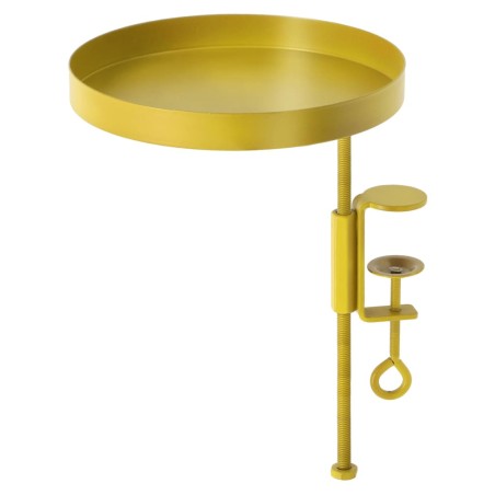 Esschert Design Bandeja para plantas con abrazadera redonda dorada M