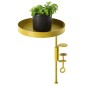 Esschert Design Bandeja para plantas con abrazadera redonda dorada M Esschert Design Bandeja para plantas con abrazadera redonda dorada M