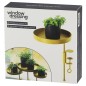 Esschert Design Bandeja para plantas con abrazadera redonda dorada M Esschert Design Bandeja para plantas con abrazadera redonda dorada M