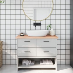 vidaXL Encimera de baño madera maciza sin tratar 100x30x(2-4) cm