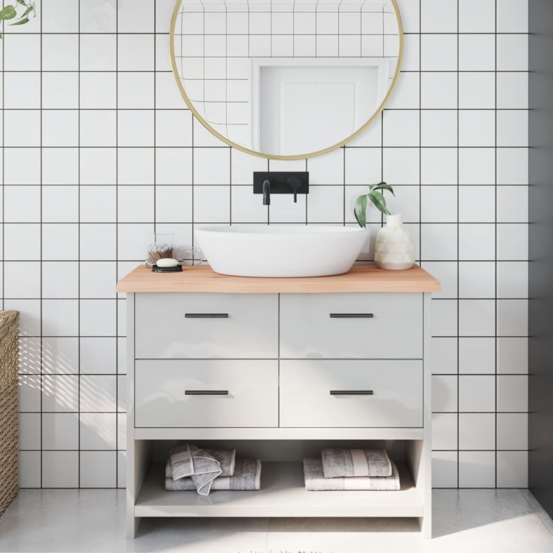 vidaXL Encimera de baño madera maciza sin tratar 100x30x(2-4) cm vidaXL Encimera de baño madera maciza sin tratar 100x30x(2-4) cm