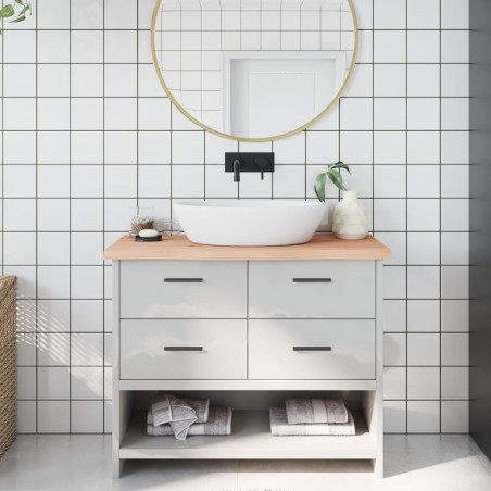 vidaXL Encimera de baño madera maciza sin tratar 100x30x(2-4) cm