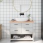 vidaXL Encimera de baño madera maciza sin tratar 100x30x(2-4) cm vidaXL Encimera de baño madera maciza sin tratar 100x30x(2-4) cm