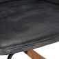 vidaXL Mecedora con taburete cuero auténtico gris vidaXL Mecedora con taburete cuero auténtico gris