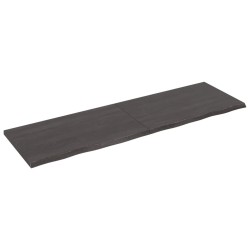 vidaXL Encimera baño madera maciza tratada gris oscuro 200x60x(2-4) cm