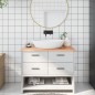 vidaXL Encimera de baño madera maciza tratada marrón claro 100x40x2 cm vidaXL Encimera de baño madera maciza tratada marrón claro 100x40x2 cm