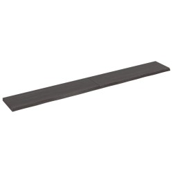 vidaXL Encimera baño madera maciza tratada gris oscuro 220x30x(2-4) cm
