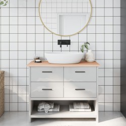 vidaXL Encimera de baño madera maciza sin tratar 100x40x2 cm