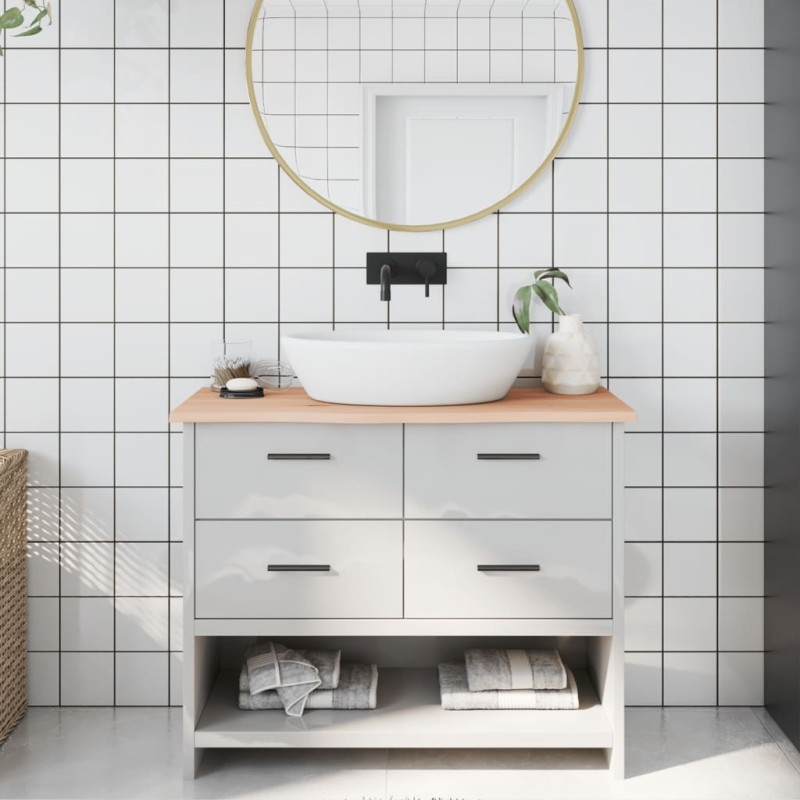 vidaXL Encimera de baño madera maciza sin tratar 100x40x2 cm vidaXL Encimera de baño madera maciza sin tratar 100x40x2 cm