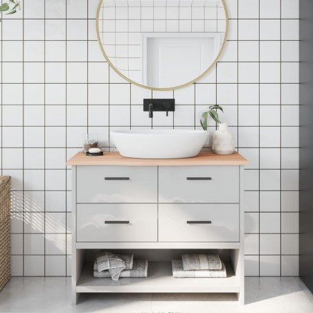 vidaXL Encimera de baño madera maciza sin tratar 100x40x2 cm