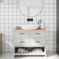 vidaXL Encimera de baño madera maciza sin tratar 100x40x2 cm vidaXL Encimera de baño madera maciza sin tratar 100x40x2 cm