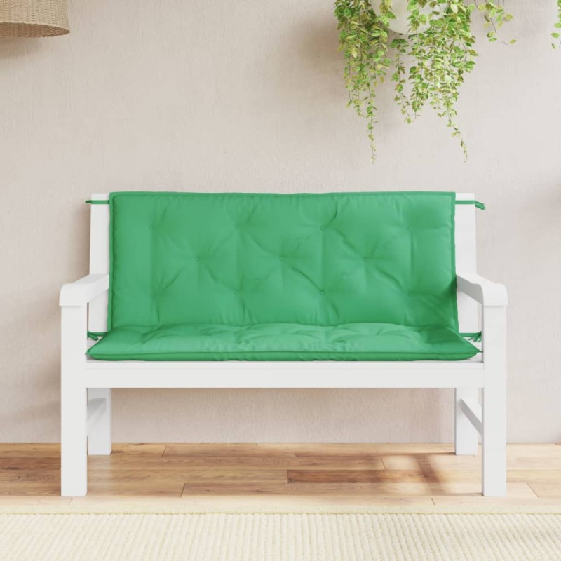 vidaXL Cojines de banco de jardín 2 uds tela Oxford verde 120x50x7 cm vidaXL Cojines de banco de jardín 2 uds tela Oxford verde 120x50x7 cm