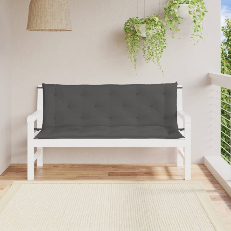 vidaXL Cojines de banco de jardín 2 uds antracita 150x50x7 cm vidaXL Cojines de banco de jardín 2 uds antracita 150x50x7 cm