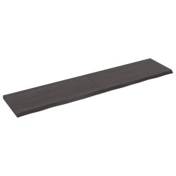 vidaXL Encimera baño madera maciza tratada gris oscuro 180x40x(2-4) cm