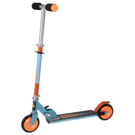 XQ Max Patinete plegable con freno de pie azul y naranja