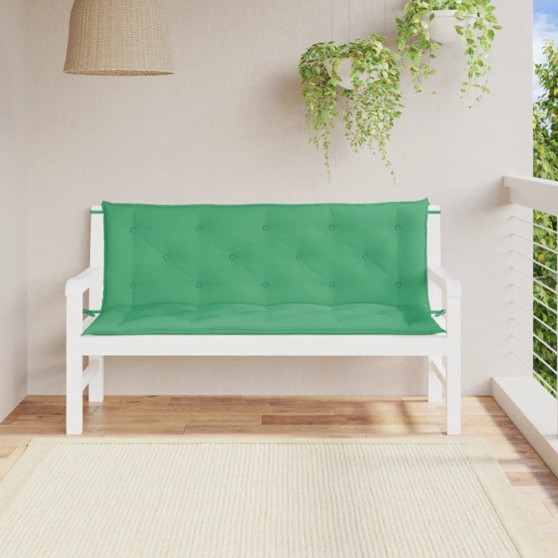 vidaXL Cojines de banco de jardín 2 uds tela Oxford verde 150x50x7 cm vidaXL Cojines de banco de jardín 2 uds tela Oxford verde 150x50x7 cm