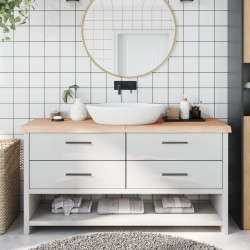 vidaXL Encimera de baño madera maciza sin tratar 160x60x(2-6) cm
