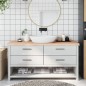 vidaXL Encimera de baño madera maciza sin tratar 160x60x(2-6) cm vidaXL Encimera de baño madera maciza sin tratar 160x60x(2-6) cm