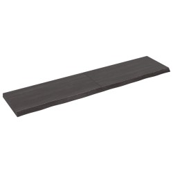 vidaXL Encimera baño madera maciza tratada gris oscuro 220x50x(2-6) cm