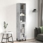 vidaXL Aparador de madera contrachapada gris hormigón 34,5x34x180 cm vidaXL Aparador de madera contrachapada gris hormigón 34,5x34x180 cm