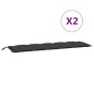 vidaXL Cojines de banco de jardín 2 uds tela Oxford negro 180x50x7 cm