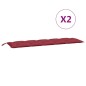 vidaXL Cojines de banco de jardín 2 uds rojo tinto 180x50x7 cm vidaXL Cojines de banco de jardín 2 uds rojo tinto 180x50x7 cm