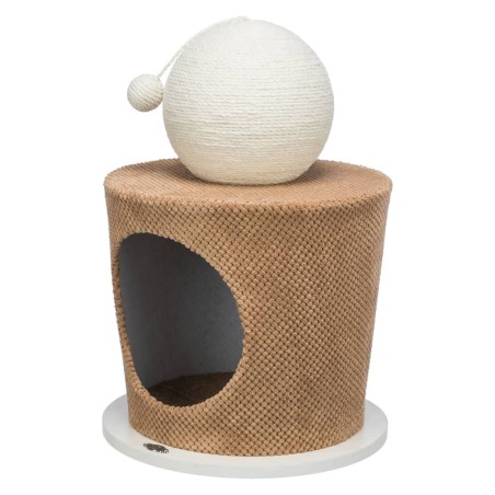 TRIXIE Cueva de peluche para gatos bola para rascar gris taupe 36x50cm