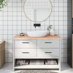 vidaXL Encimera de baño madera maciza sin tratar 120x50x(2-4) cm