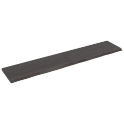 vidaXL Encimera baño madera maciza tratada gris oscuro 200x40x(2-4) cm
