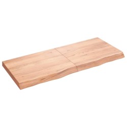 vidaXL Encimera baño madera maciza tratada marrón claro 120x50x(2-6)cm