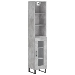 vidaXL Aparador de madera contrachapada gris hormigón 34,5x34x180 cm