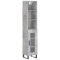 vidaXL Aparador de madera contrachapada gris hormigón 34,5x34x180 cm vidaXL Aparador de madera contrachapada gris hormigón 34,5x34x180 cm